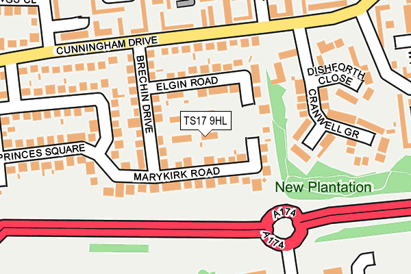 TS17 9HL map - OS OpenMap – Local (Ordnance Survey)