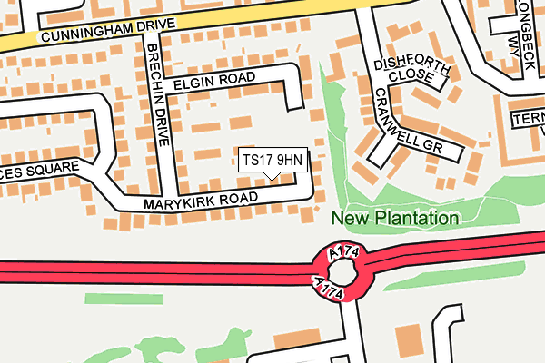 TS17 9HN map - OS OpenMap – Local (Ordnance Survey)