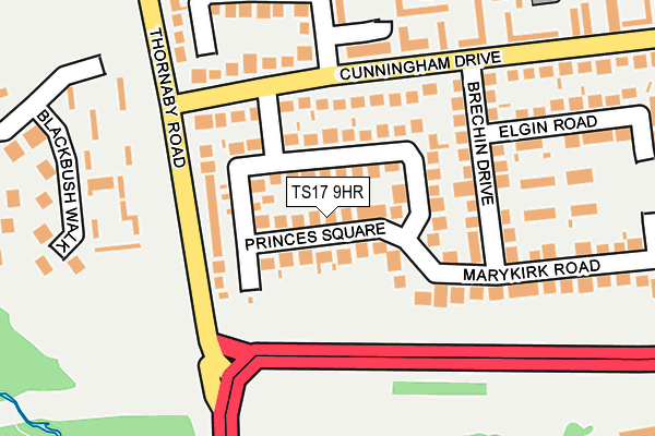 TS17 9HR map - OS OpenMap – Local (Ordnance Survey)