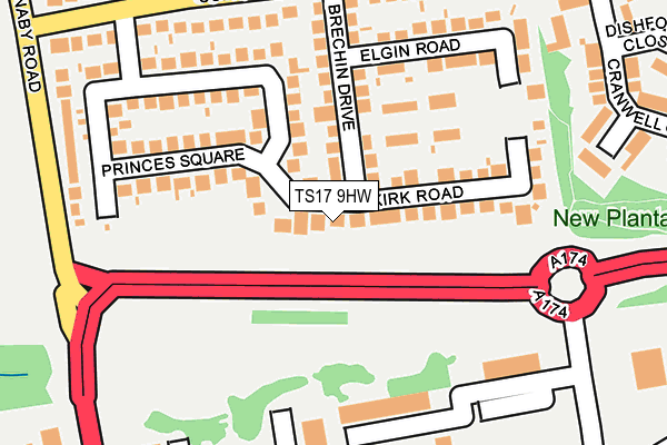 TS17 9HW map - OS OpenMap – Local (Ordnance Survey)