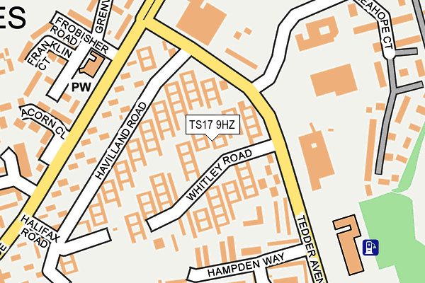 TS17 9HZ map - OS OpenMap – Local (Ordnance Survey)