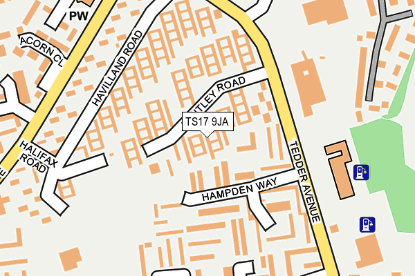TS17 9JA map - OS OpenMap – Local (Ordnance Survey)