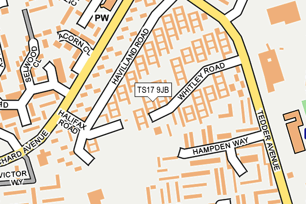 TS17 9JB map - OS OpenMap – Local (Ordnance Survey)
