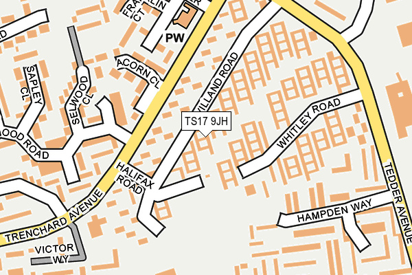 TS17 9JH map - OS OpenMap – Local (Ordnance Survey)