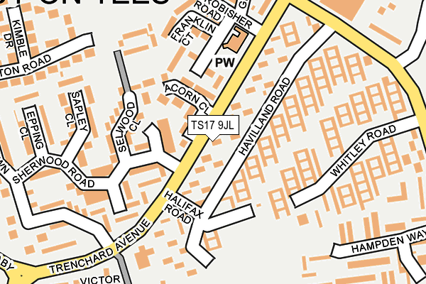 TS17 9JL map - OS OpenMap – Local (Ordnance Survey)
