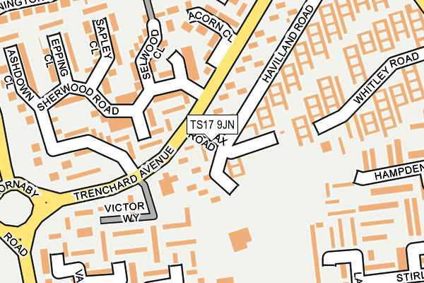 TS17 9JN map - OS OpenMap – Local (Ordnance Survey)