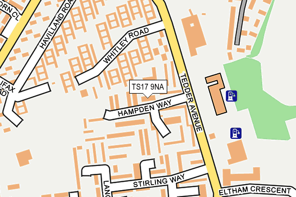 TS17 9NA map - OS OpenMap – Local (Ordnance Survey)