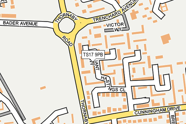 TS17 9PB map - OS OpenMap – Local (Ordnance Survey)