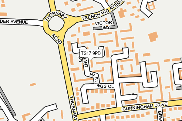 TS17 9PD map - OS OpenMap – Local (Ordnance Survey)