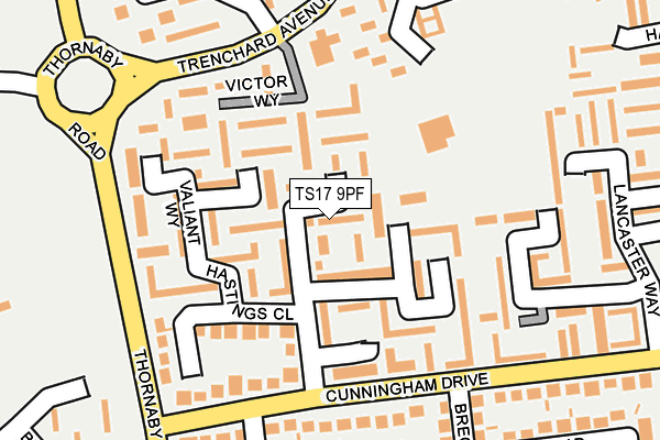 TS17 9PF map - OS OpenMap – Local (Ordnance Survey)