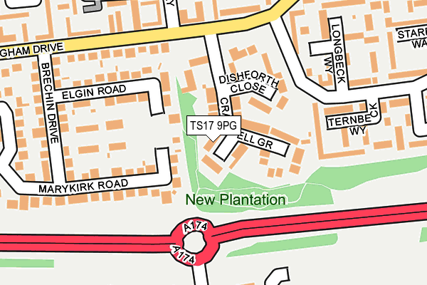 TS17 9PG map - OS OpenMap – Local (Ordnance Survey)