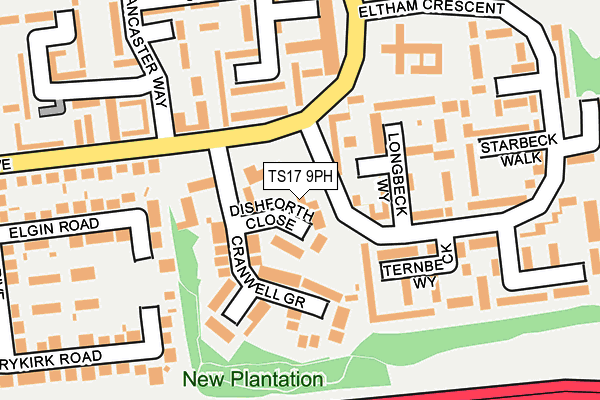 TS17 9PH map - OS OpenMap – Local (Ordnance Survey)