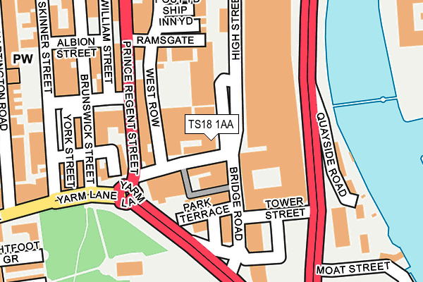 TS18 1AA map - OS OpenMap – Local (Ordnance Survey)