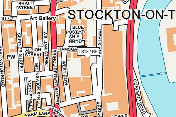 TS18 1BF map - OS OpenMap – Local (Ordnance Survey)