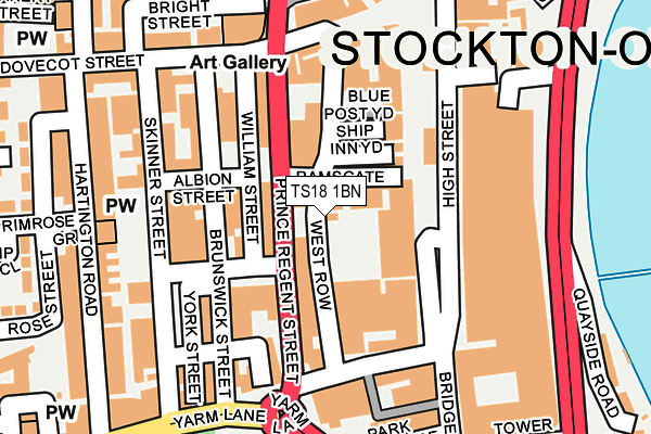 TS18 1BN map - OS OpenMap – Local (Ordnance Survey)