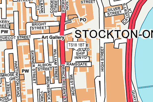 TS18 1BT map - OS OpenMap – Local (Ordnance Survey)