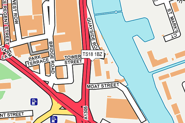 TS18 1BZ map - OS OpenMap – Local (Ordnance Survey)