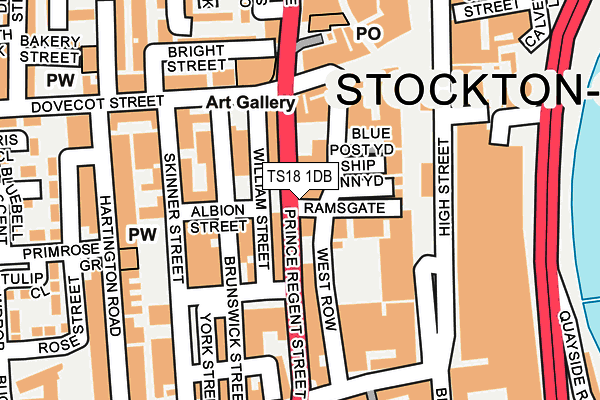 TS18 1DB map - OS OpenMap – Local (Ordnance Survey)