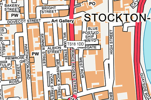 TS18 1DD map - OS OpenMap – Local (Ordnance Survey)