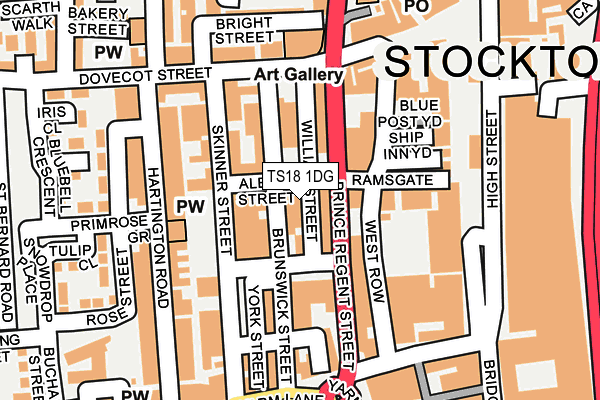 TS18 1DG map - OS OpenMap – Local (Ordnance Survey)