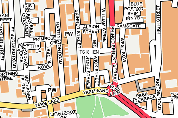 TS18 1EN map - OS OpenMap – Local (Ordnance Survey)