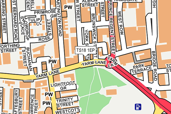 TS18 1EP map - OS OpenMap – Local (Ordnance Survey)