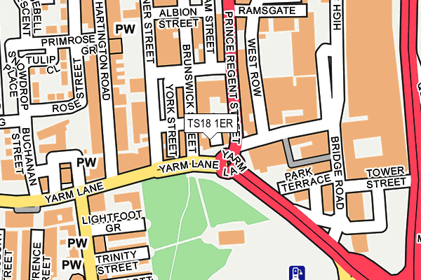 TS18 1ER map - OS OpenMap – Local (Ordnance Survey)