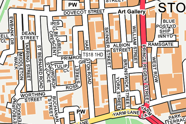 TS18 1HD map - OS OpenMap – Local (Ordnance Survey)