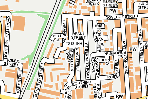 TS18 1HH map - OS OpenMap – Local (Ordnance Survey)