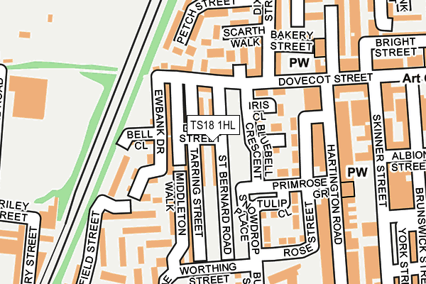 TS18 1HL map - OS OpenMap – Local (Ordnance Survey)