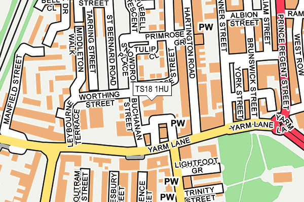 TS18 1HU map - OS OpenMap – Local (Ordnance Survey)