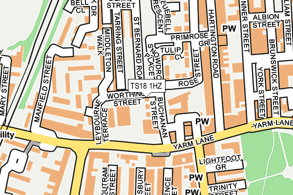 TS18 1HZ map - OS OpenMap – Local (Ordnance Survey)