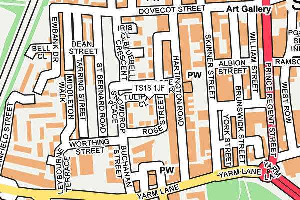 TS18 1JF map - OS OpenMap – Local (Ordnance Survey)