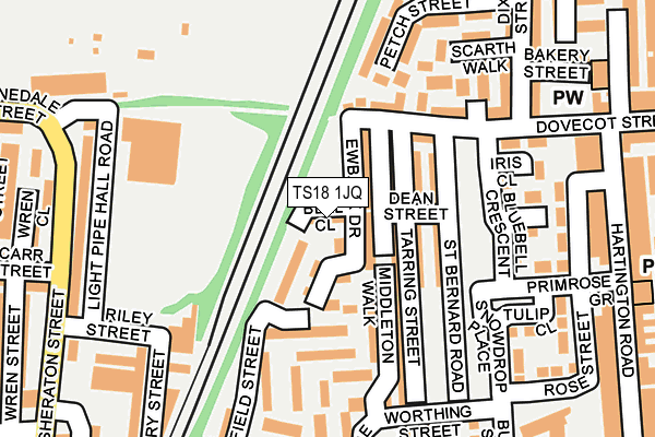 TS18 1JQ map - OS OpenMap – Local (Ordnance Survey)