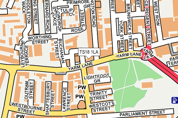 TS18 1LA map - OS OpenMap – Local (Ordnance Survey)