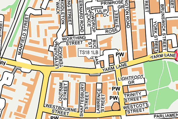 TS18 1LB map - OS OpenMap – Local (Ordnance Survey)