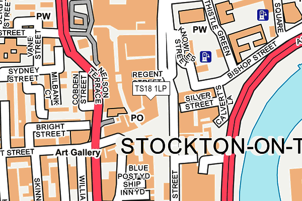 TS18 1LP map - OS OpenMap – Local (Ordnance Survey)