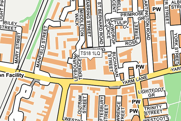 TS18 1LQ map - OS OpenMap – Local (Ordnance Survey)