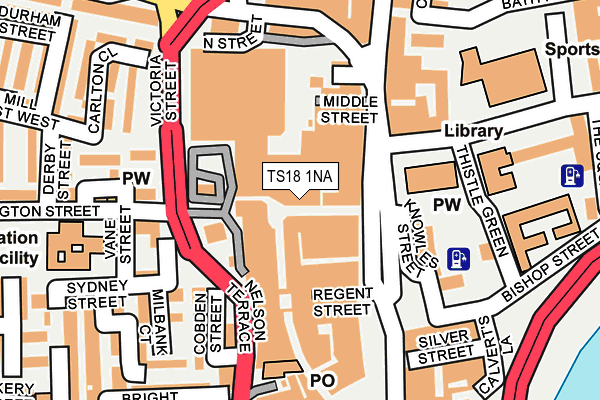 TS18 1NA map - OS OpenMap – Local (Ordnance Survey)