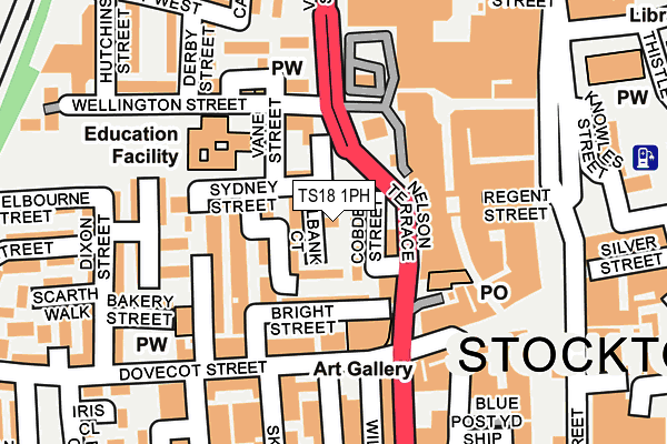 TS18 1PH map - OS OpenMap – Local (Ordnance Survey)