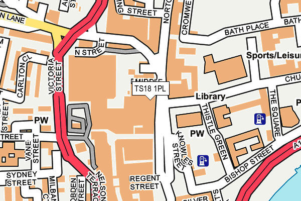 TS18 1PL map - OS OpenMap – Local (Ordnance Survey)
