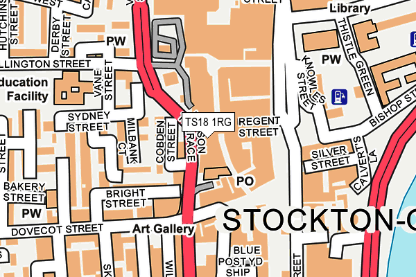 TS18 1RG map - OS OpenMap – Local (Ordnance Survey)