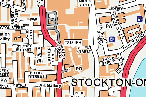 TS18 1RH map - OS OpenMap – Local (Ordnance Survey)