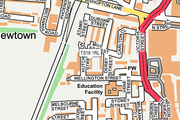 TS18 1RL map - OS OpenMap – Local (Ordnance Survey)