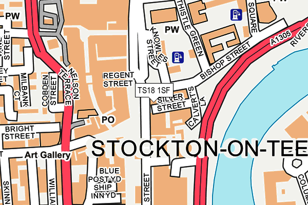 TS18 1SF map - OS OpenMap – Local (Ordnance Survey)