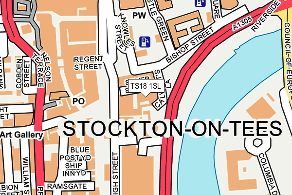 TS18 1SL map - OS OpenMap – Local (Ordnance Survey)