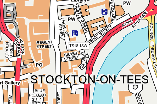 TS18 1SW map - OS OpenMap – Local (Ordnance Survey)