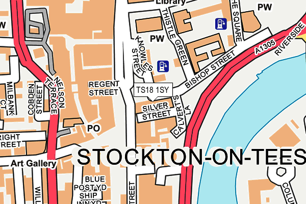 TS18 1SY map - OS OpenMap – Local (Ordnance Survey)