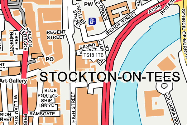 TS18 1TB map - OS OpenMap – Local (Ordnance Survey)