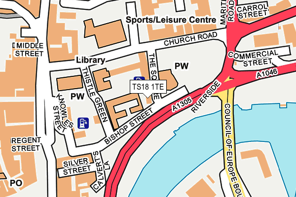 TS18 1TE map - OS OpenMap – Local (Ordnance Survey)